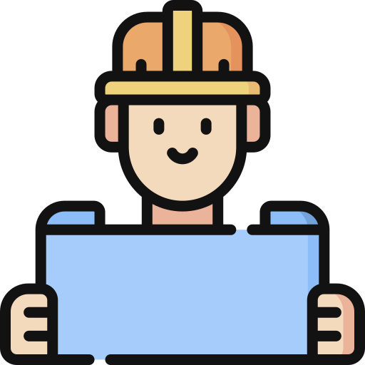 Man with blueprint